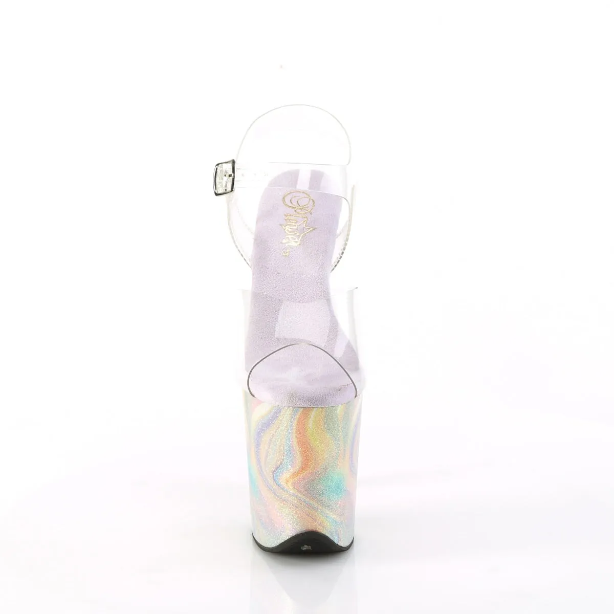 Pleaser Flamingo-808CRF-Clear/Lavender Multi Rainbow-Size 6-Clearance sold by Shoe Freaks product image thumbnail 2