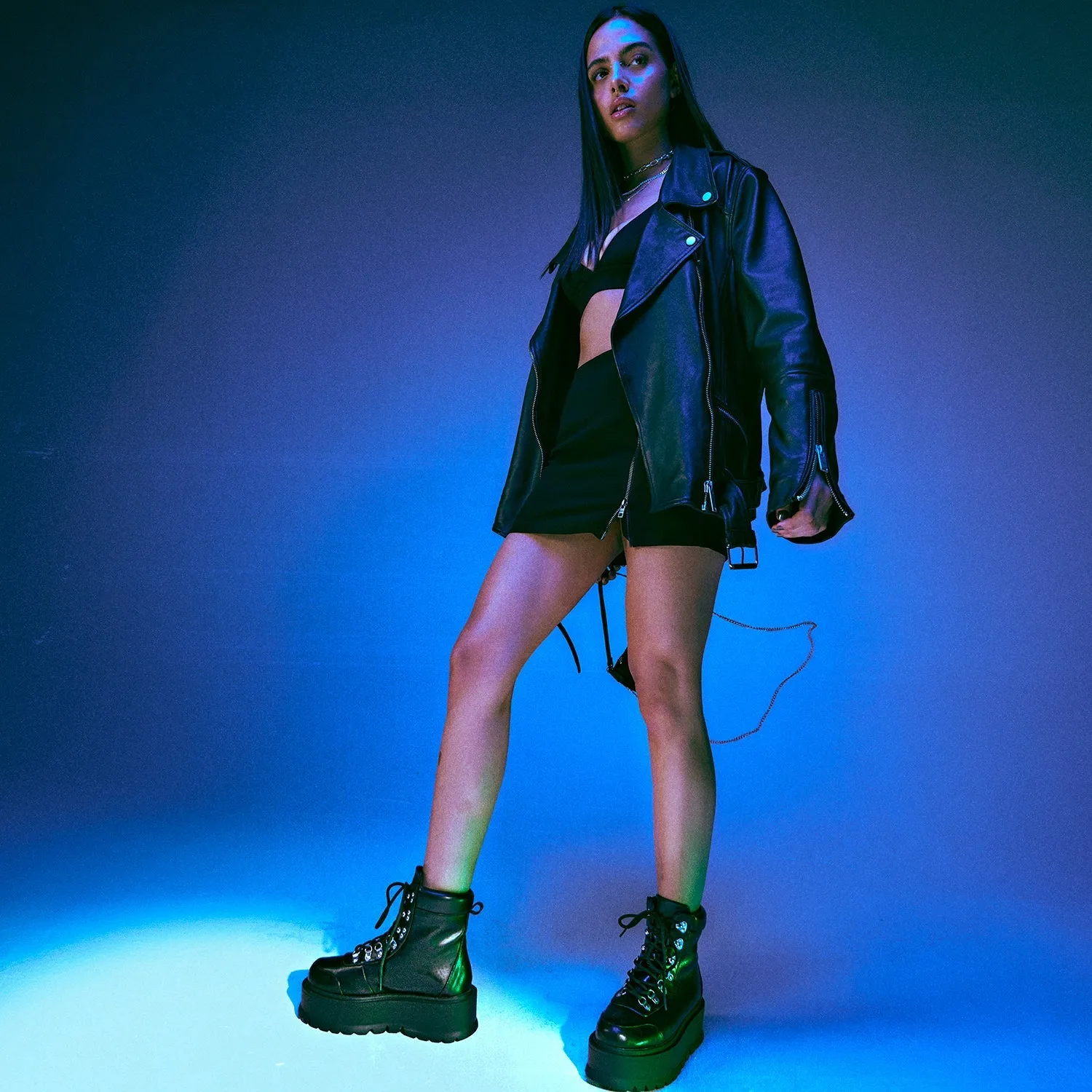 HYDRA All Black Matrix Platform Boots-Size 7-Clearance sold by Shoe Freaks product image thumbnail 4