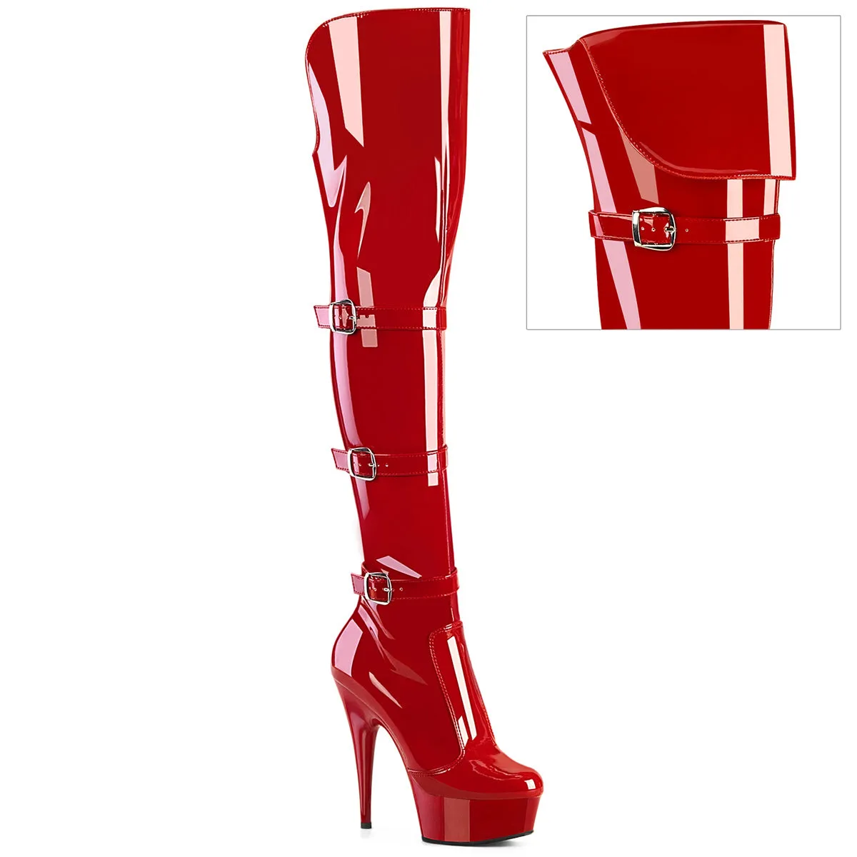 Pleaser Delight-3018-Red-Size 8-Clearance sold by Shoe Freaks