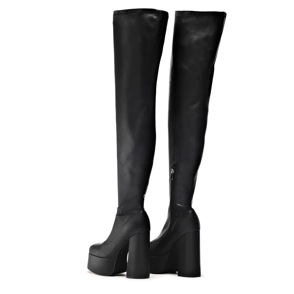 The Redemption Stretch Thigh High Boots-Black-Size 9-Clearance sold by Shoe Freaks product image thumbnail 3