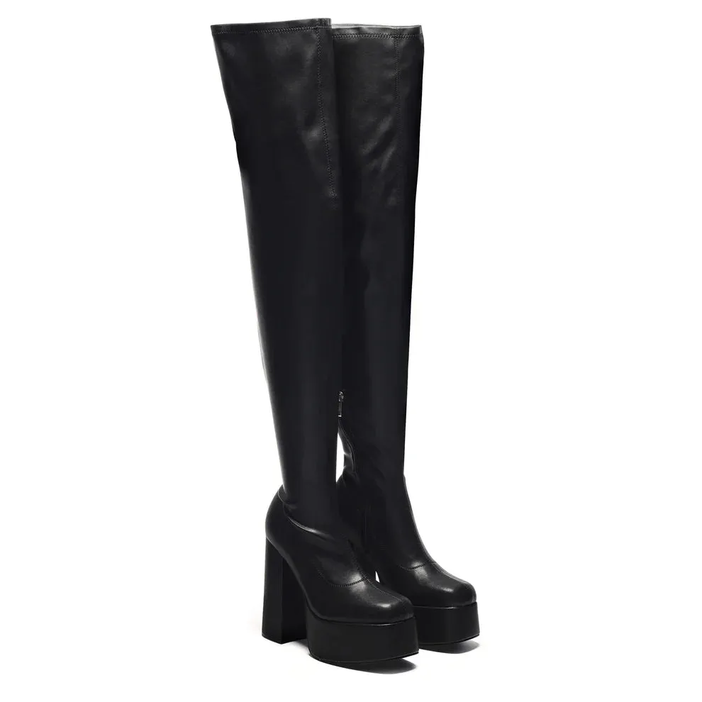 The Redemption Stretch Thigh High Boots-Black-Size 9-Clearance sold by Shoe Freaks product image thumbnail 5