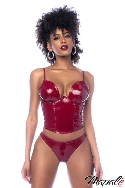 Wet Look Bustier sold by Shoe Freaks