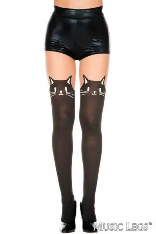 Kitty Print Pantyhose sold by Shoe Freaks