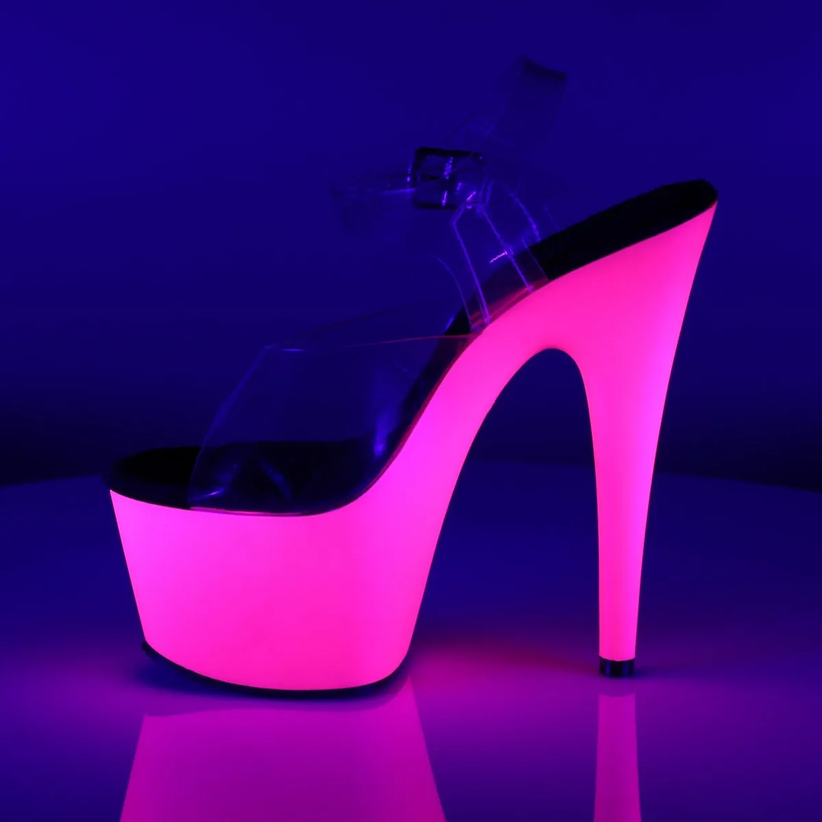 Pleaser Adore-708UV-Clear-Neon Pink-Size 7-Clearance sold by Shoe Freaks product image thumbnail 3