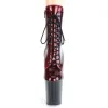 Pleaser Flamingo-1020SP-Red Snake Print/Black-Size 5-Clearance sold by Shoe Freaks
