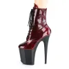 Pleaser Flamingo-1020SP-Red Snake Print/Black-Size 5-Clearance sold by Shoe Freaks