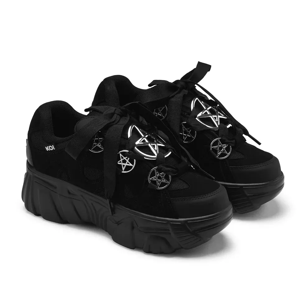 Necromancer Chunky Platform Trainers - Black-Size 8-Clearance sold by Shoe Freaks product image thumbnail 3