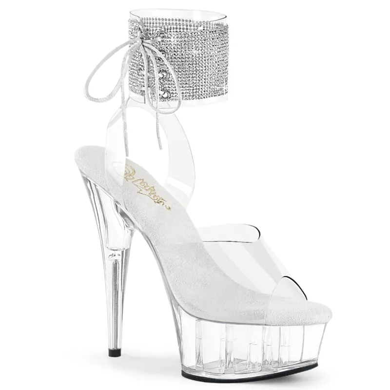 Pleaser Delight-691-2RS-Clear/Clear-Size 8-Clearance sold by Shoe Freaks
