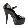 Pleaser Delight-687FH-Black-Red-Size 11-Clearance sold by Shoe Freaks