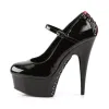 Pleaser Delight-687FH-Black-Red-Size 11-Clearance sold by Shoe Freaks