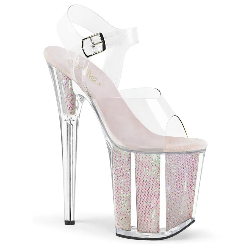 Pleaser Flamingo-808G-Clear/Opal-Size 8-Clearance sold by Shoe Freaks