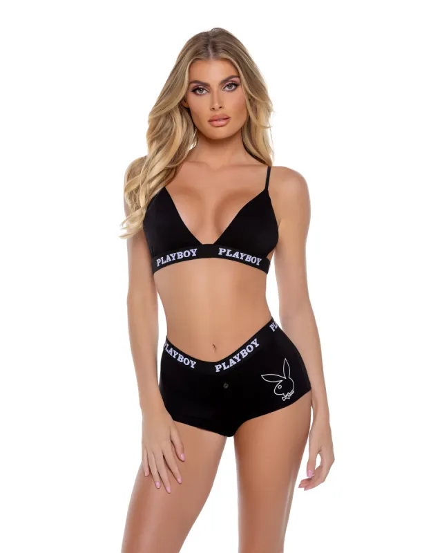 Playboy Bunny Slumber Lounge Bralette 2pc Set sold by Shoe Freaks