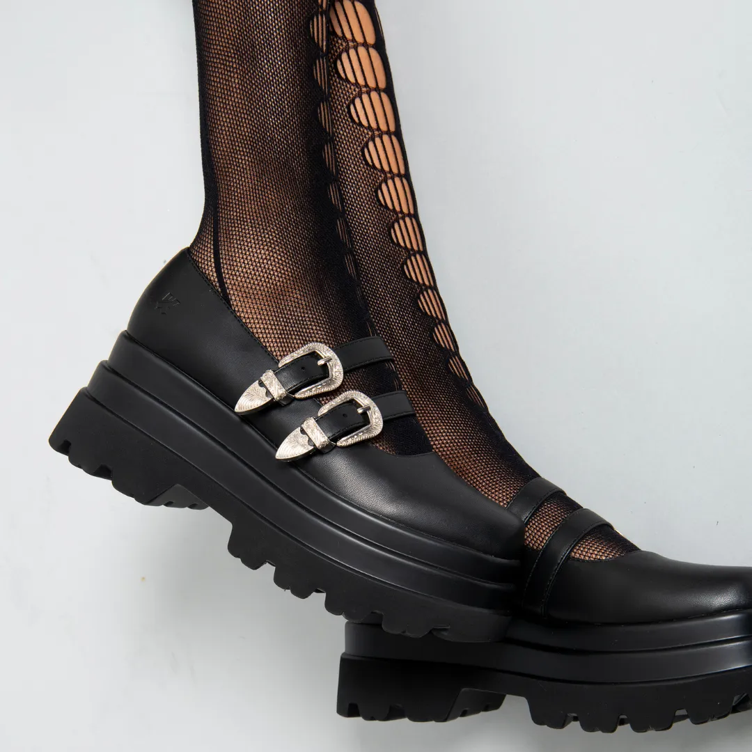 Damona Trident Ornate Buckle Mary Janes - Black-Size 8-Clearance sold by Shoe Freaks product image thumbnail 2