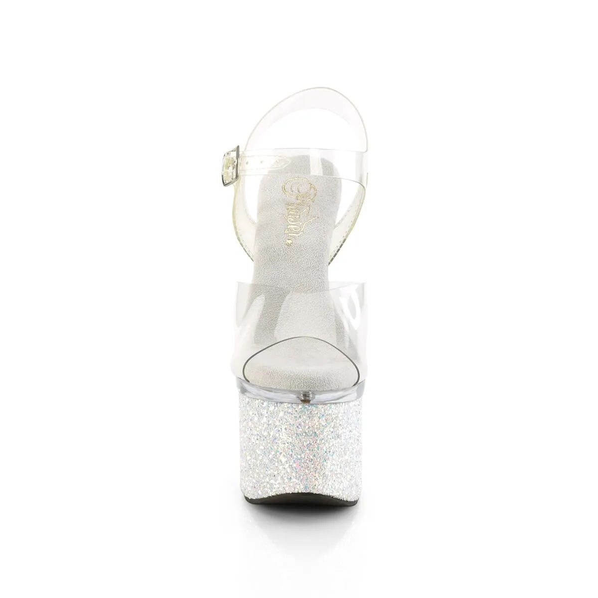 Pleaser Esteem-708LG-Clear/Clear-White-Size 8-Clearance sold by Shoe Freaks product image thumbnail 2