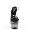 Pleaser Stardust-708T-Clear-Black-Size 8-Clearance sold by Shoe Freaks