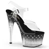 Pleaser Stardust-708T-Clear-Black-Size 8-Clearance sold by Shoe Freaks