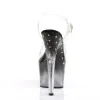 Pleaser Stardust-708T-Clear-Black-Size 8-Clearance sold by Shoe Freaks