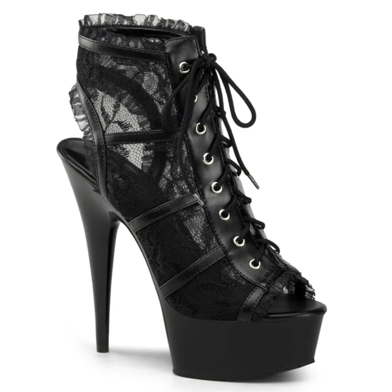 Pleaser Delight-696LC-Black-Size 10-Clearance sold by Shoe Freaks