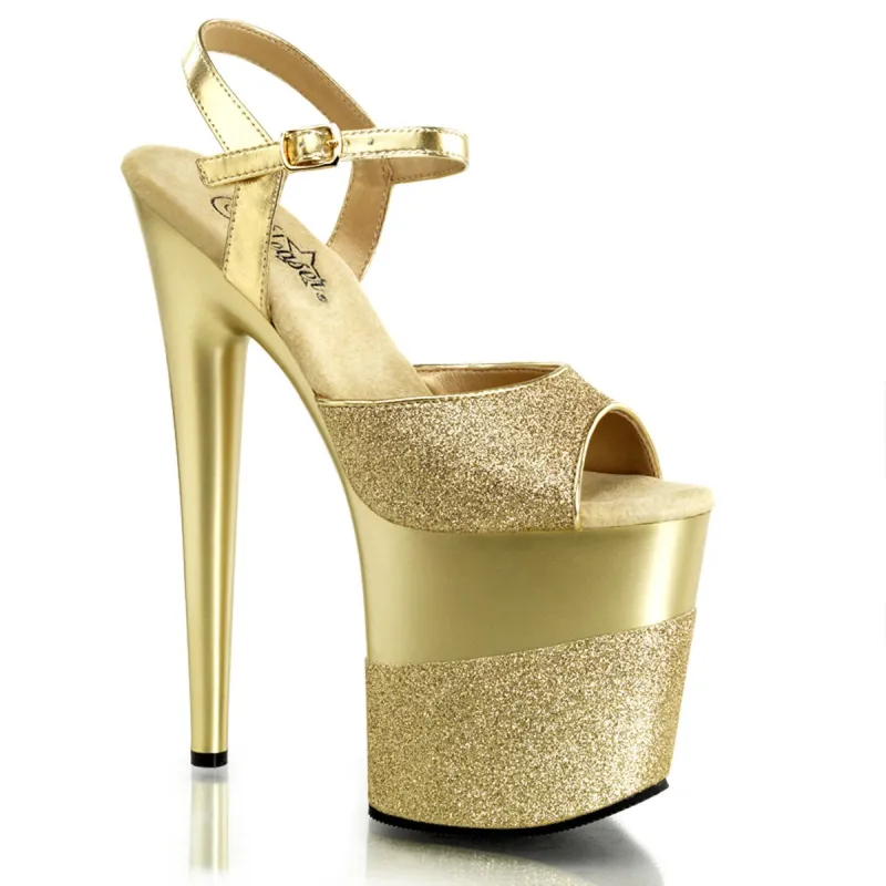 Pleaser Flamingo-809-2G-Gold-Size 10-Clearance sold by Shoe Freaks