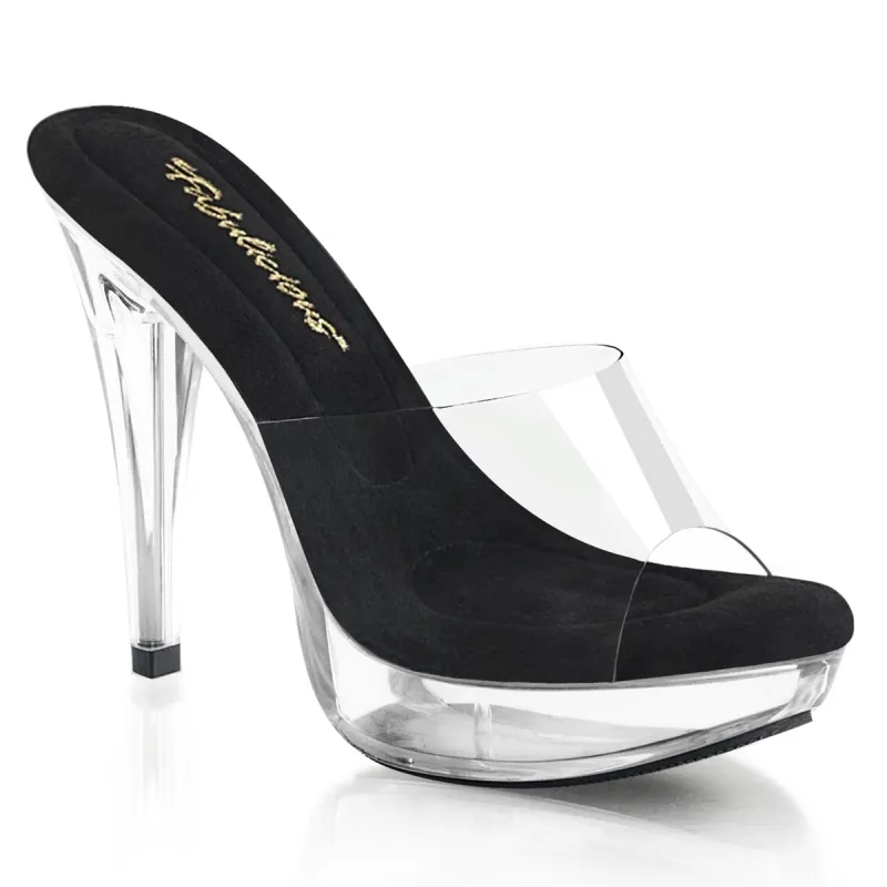 Fabulicious Cocktail-501-Clear-Black-Clear-Size 8-Clearance sold by Shoe Freaks