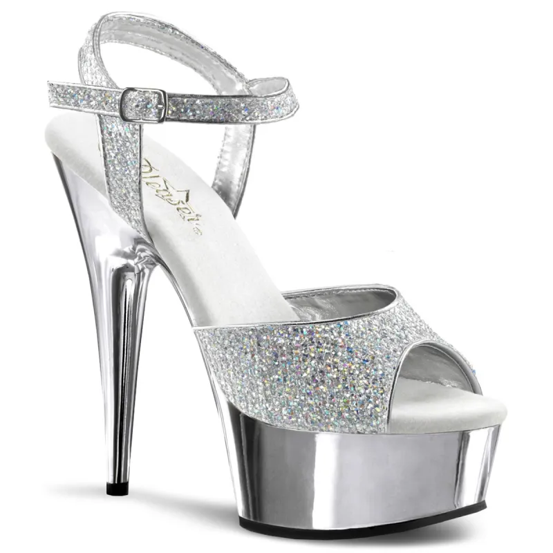 Pleaser Delight-609G-Silver-Size 14-Clearance sold by Shoe Freaks
