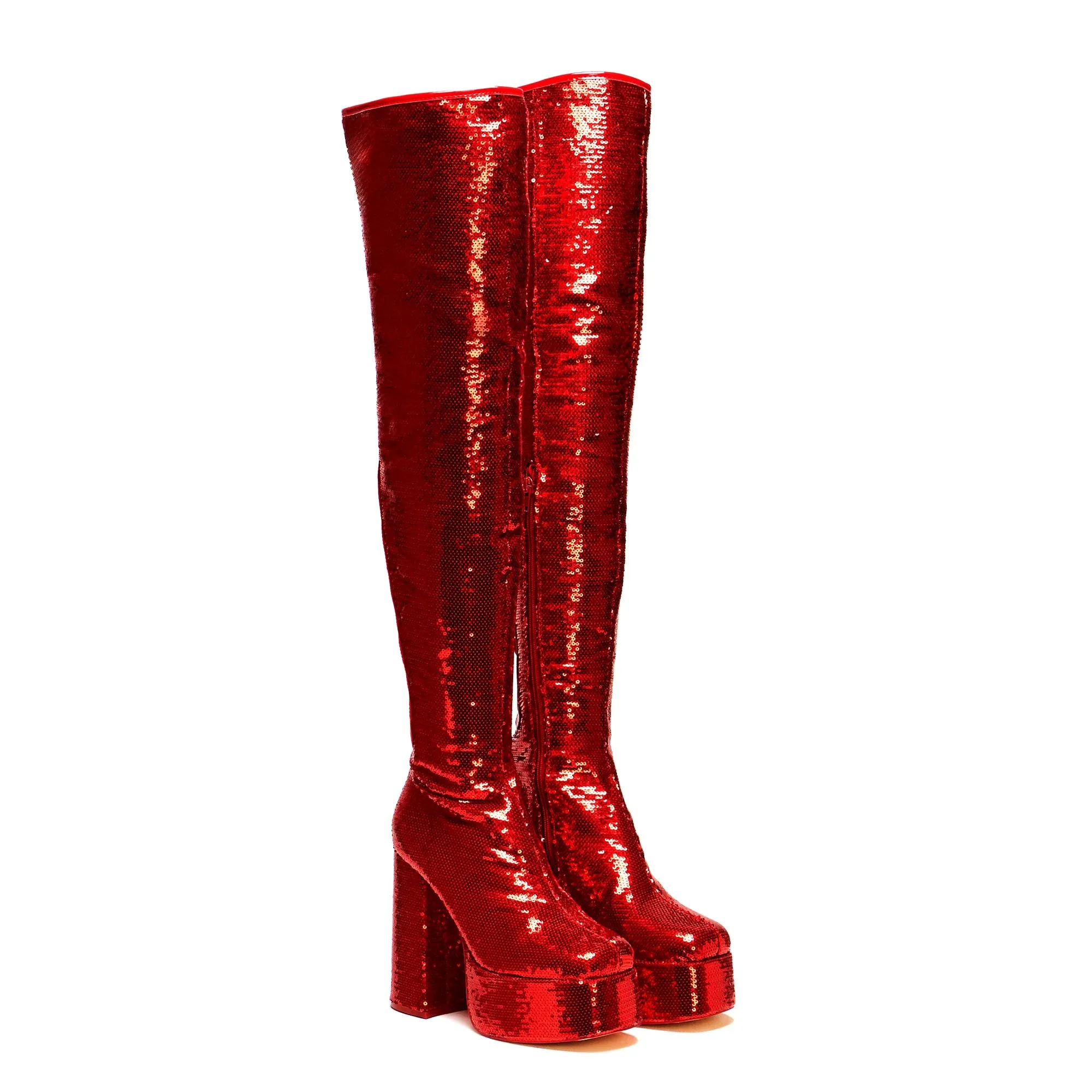 Creature of the Night Sequin Long Boots - Red sold by Shoe Freaks product image thumbnail 2
