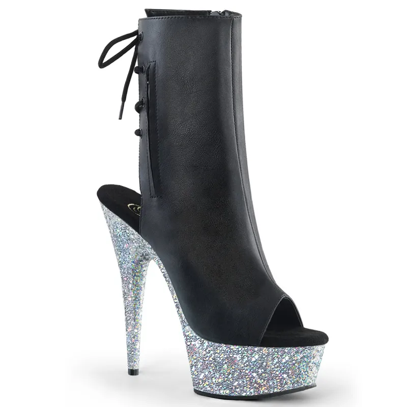 Pleaser Delight-1018LG-Black-Silver-Size 8-Clearance sold by Shoe Freaks