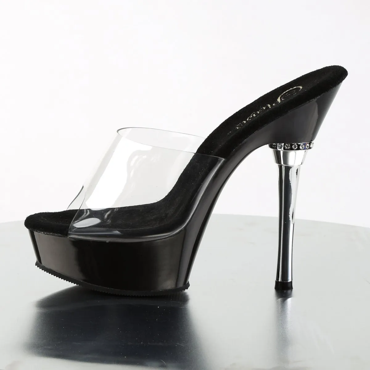 Pleaser Allure-601-Clear-Black-Size 6-Clearance sold by Shoe Freaks product image thumbnail 3