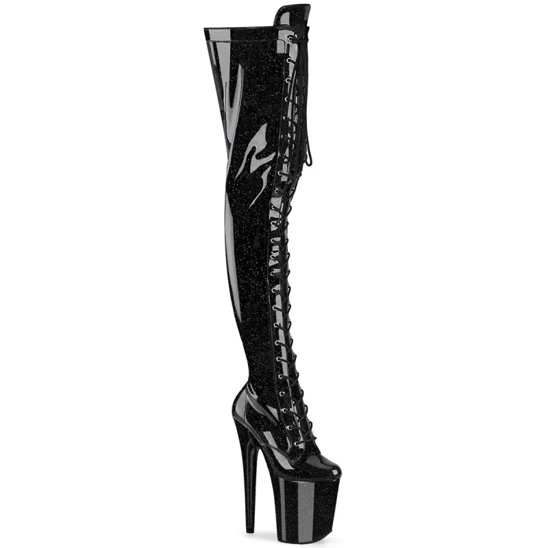 Pleaser Flamingo-3020GP-Black-Size 6-Clearance sold by Shoe Freaks