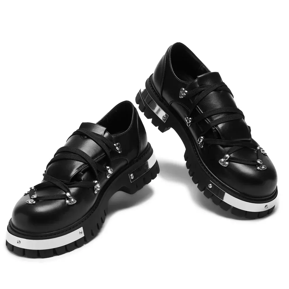 Hidden in Solitude Men's Double Tongue Lace Up Shoes - Black-Size 10-Clearance sold by Shoe Freaks product image thumbnail 5