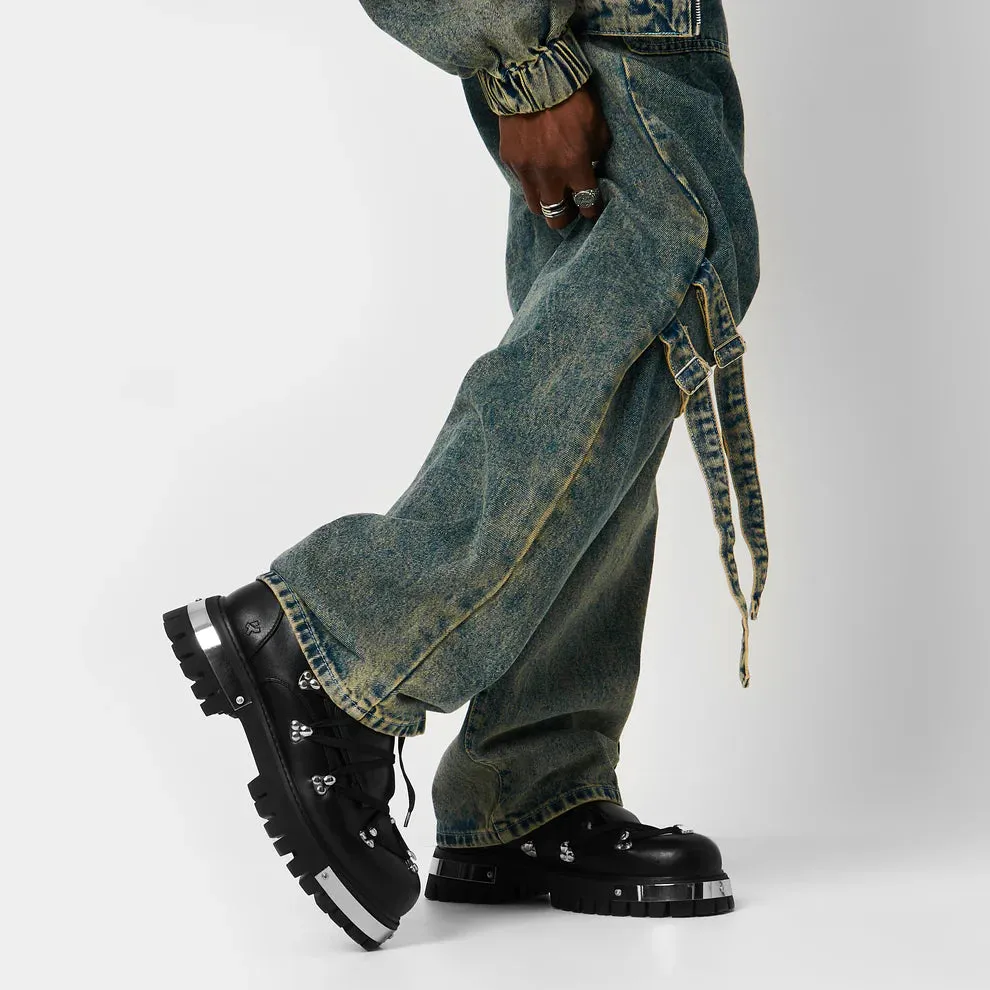 Hidden in Solitude Men's Double Tongue Lace Up Shoes - Black-Size 10-Clearance sold by Shoe Freaks product image thumbnail 4