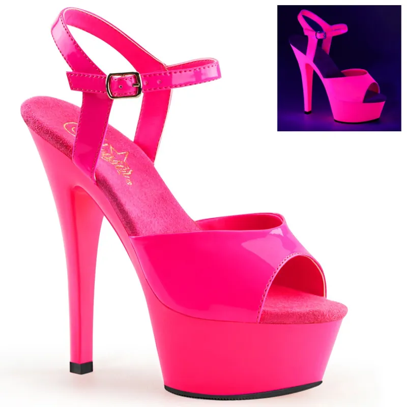 Pleaser Kiss-209UV-Neon Hot Pink-Size 10-Clearance sold by Shoe Freaks