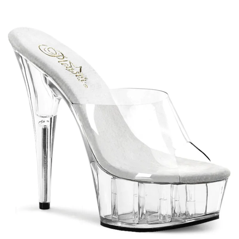 Pleaser Delight-601-Clear-Size 8-Clearance sold by Shoe Freaks