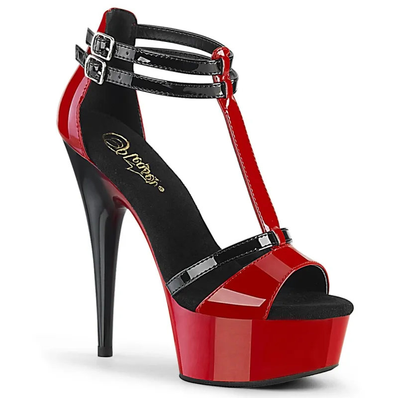Pleaser Delight-663-Black-Red-Size 6-Clearance sold by Shoe Freaks