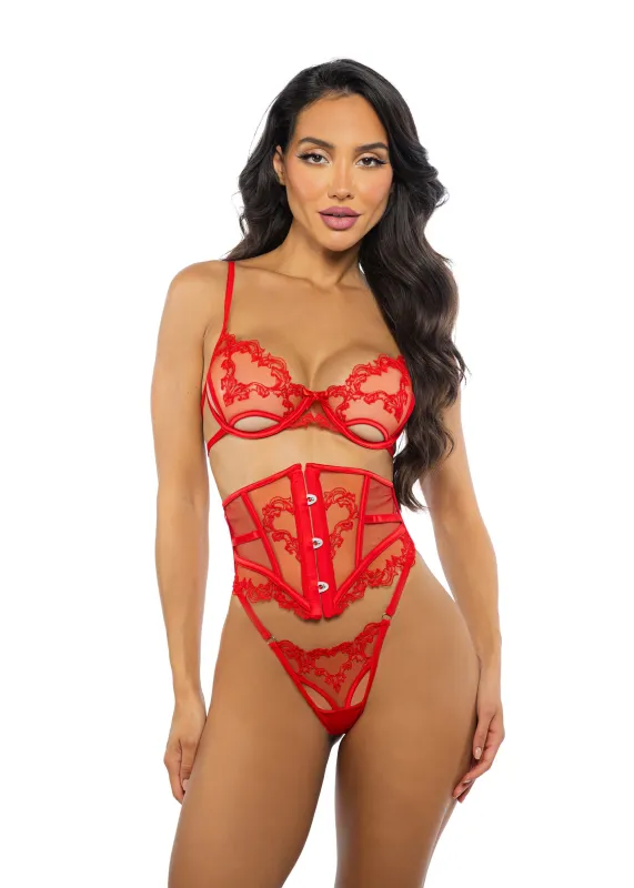 Baroque Heart 3-Piece Waspie Set sold by Shoe Freaks