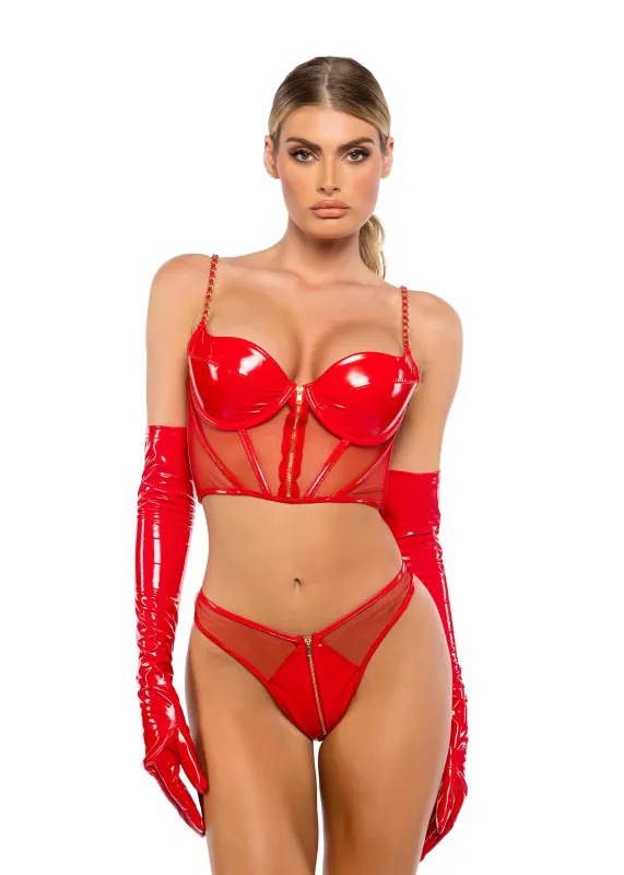 Midnight Minx 2-Piece Bustier Set sold by Shoe Freaks