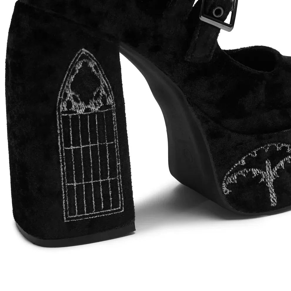 Lady Menace Grunge Crushed Velvet Heels - Black-Size 6-Clearance sold by Shoe Freaks product image thumbnail 5