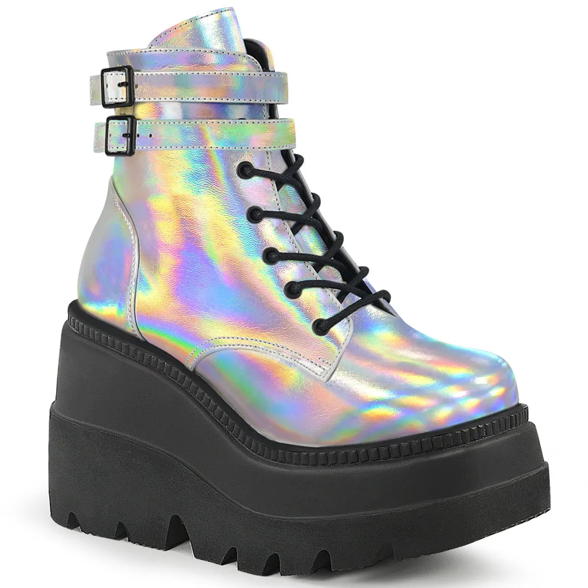 Demonia Shaker-52-Silver Hologram-Size 6-Clearance sold by Shoe Freaks