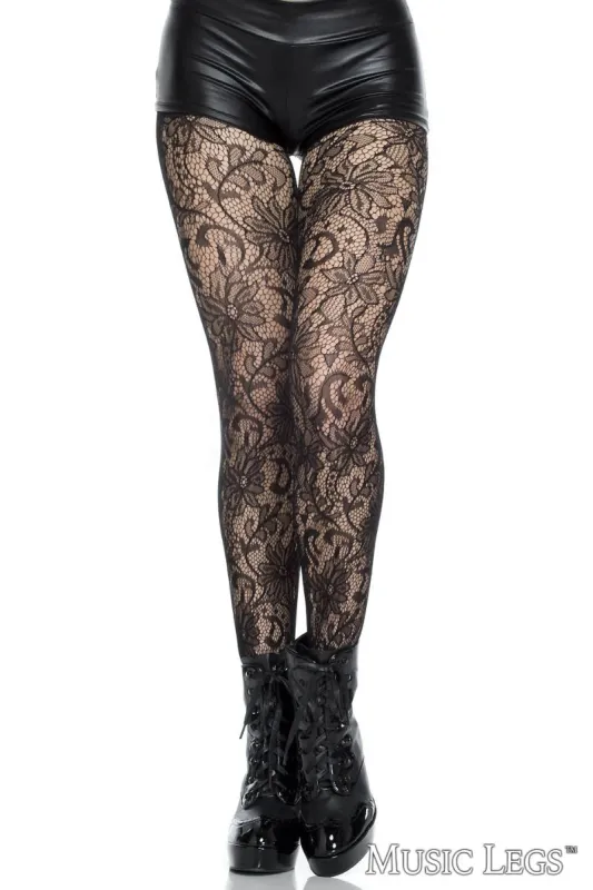 Floral Lace Pantyhose sold by Shoe Freaks