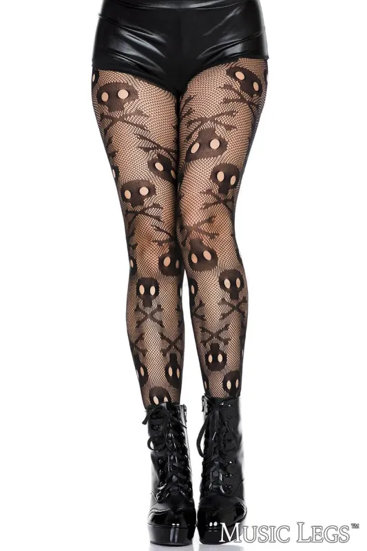 Skull Net Pantyhose sold by Shoe Freaks
