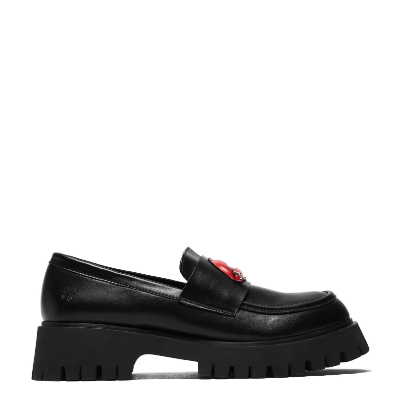 Science Fiction Lips Loafers - Black-Size 6-Clearance sold by Shoe Freaks