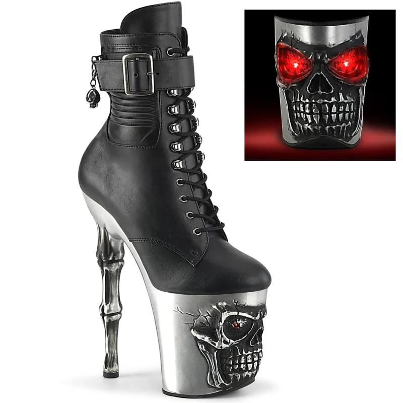Pleaser Rapture-1020STR-LT-Black/Silver-Size 8-Clearance sold by Shoe Freaks