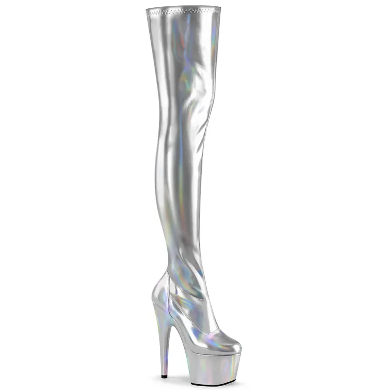 Pleaser Adore-3000HWR-Silver-Size 8-Clearance sold by Shoe Freaks