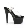 Pleaser Adore-708-Clear-Black-Size 11-Clearance sold by Shoe Freaks