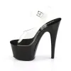 Pleaser Adore-708-Clear-Black-Size 11-Clearance sold by Shoe Freaks