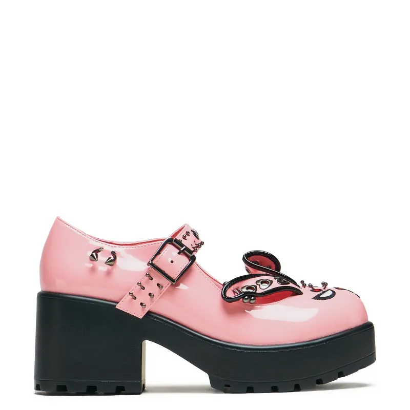Tira Pink Mary Janes ‘Raver Bunny Edition’ sold by Shoe Freaks