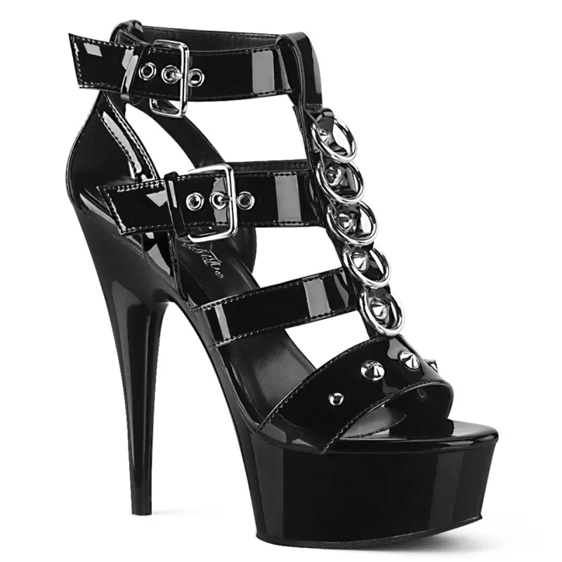 Pleaser Delight-658-Black-Size 8-Clearance sold by Shoe Freaks