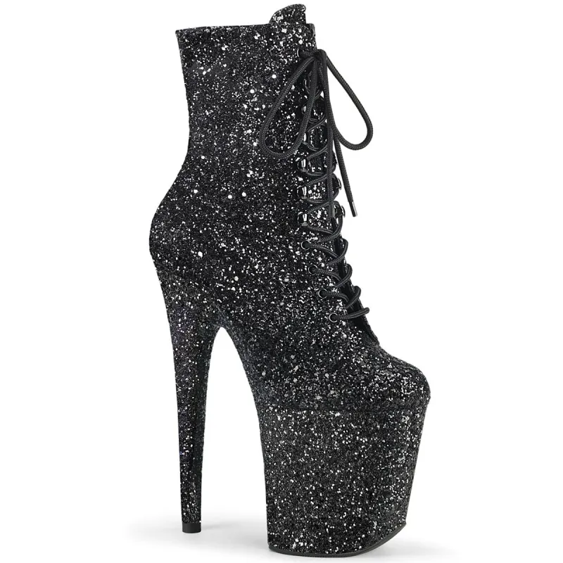 Pleaser Flamingo-1020GWR-Black Glitter-Size 5-Clearance sold by Shoe Freaks