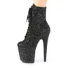 Pleaser Flamingo-1020GWR-Black Glitter-Size 5-Clearance sold by Shoe Freaks