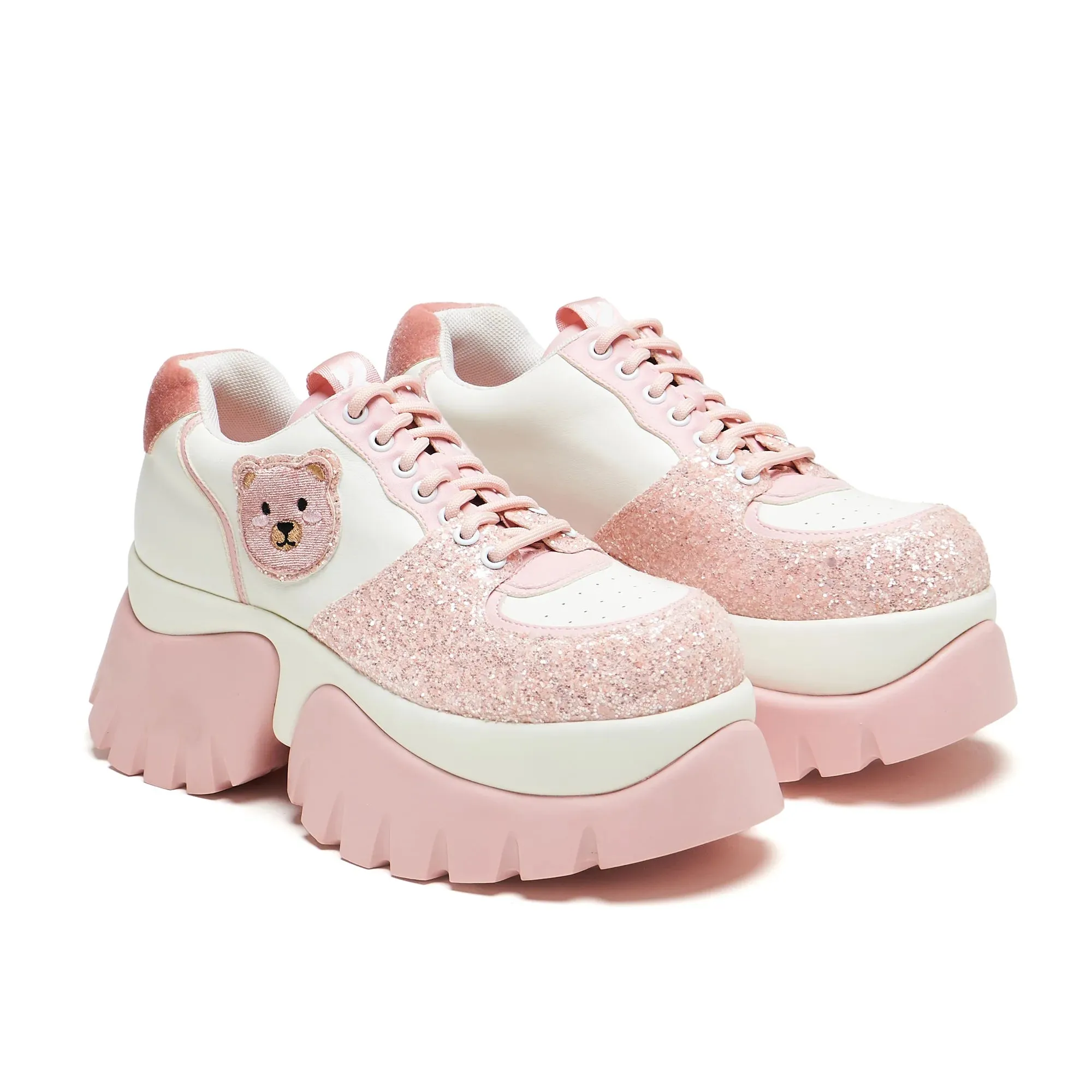 Bear Blushes Chunky Glitter Trainers - Pink sold by Shoe Freaks product image thumbnail 2